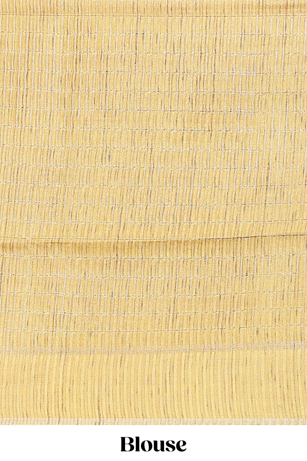 Lime yellow striped tussar saree with self border and pallu that comes with matching blouse