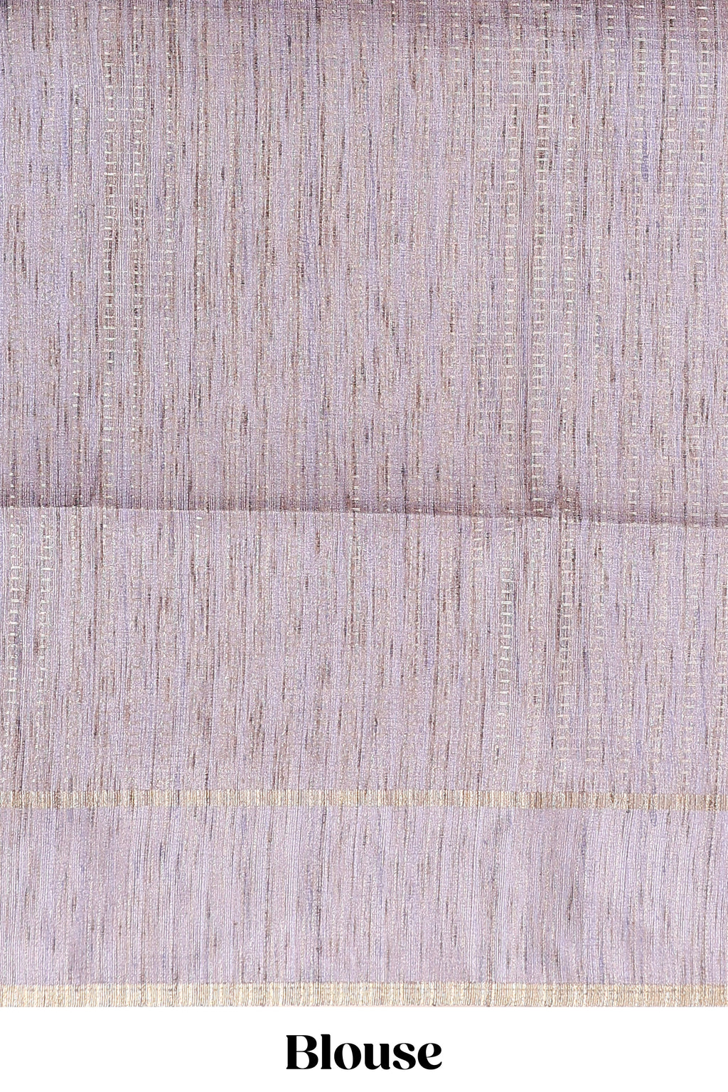 Lavender floral tussar saree with self border and pallu that comes with matching plain blouse