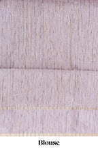 Lavender floral tussar saree with self border and pallu that comes with matching plain blouse