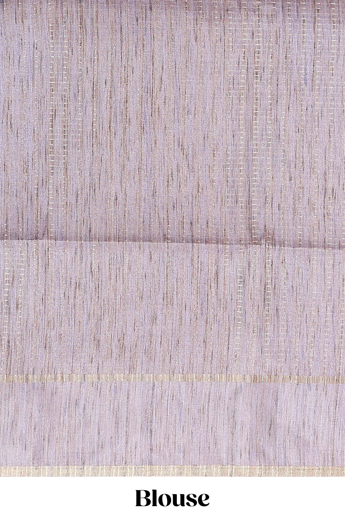 Lavender floral tussar saree with self border and pallu that comes with matching plain blouse
