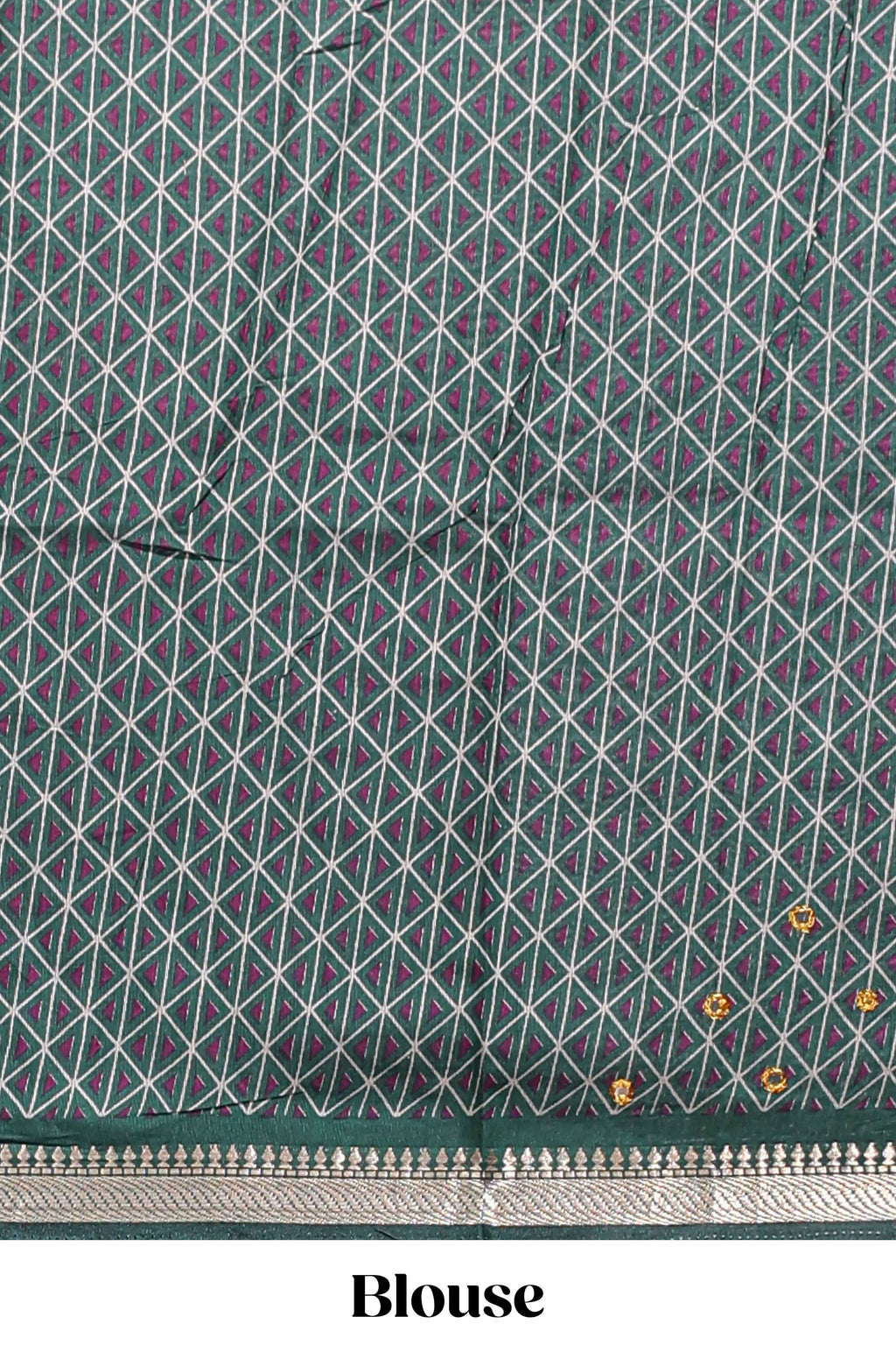 Purple embroidery mirror work viscose georgette saree with contrast chevron design zari border and printed pallu