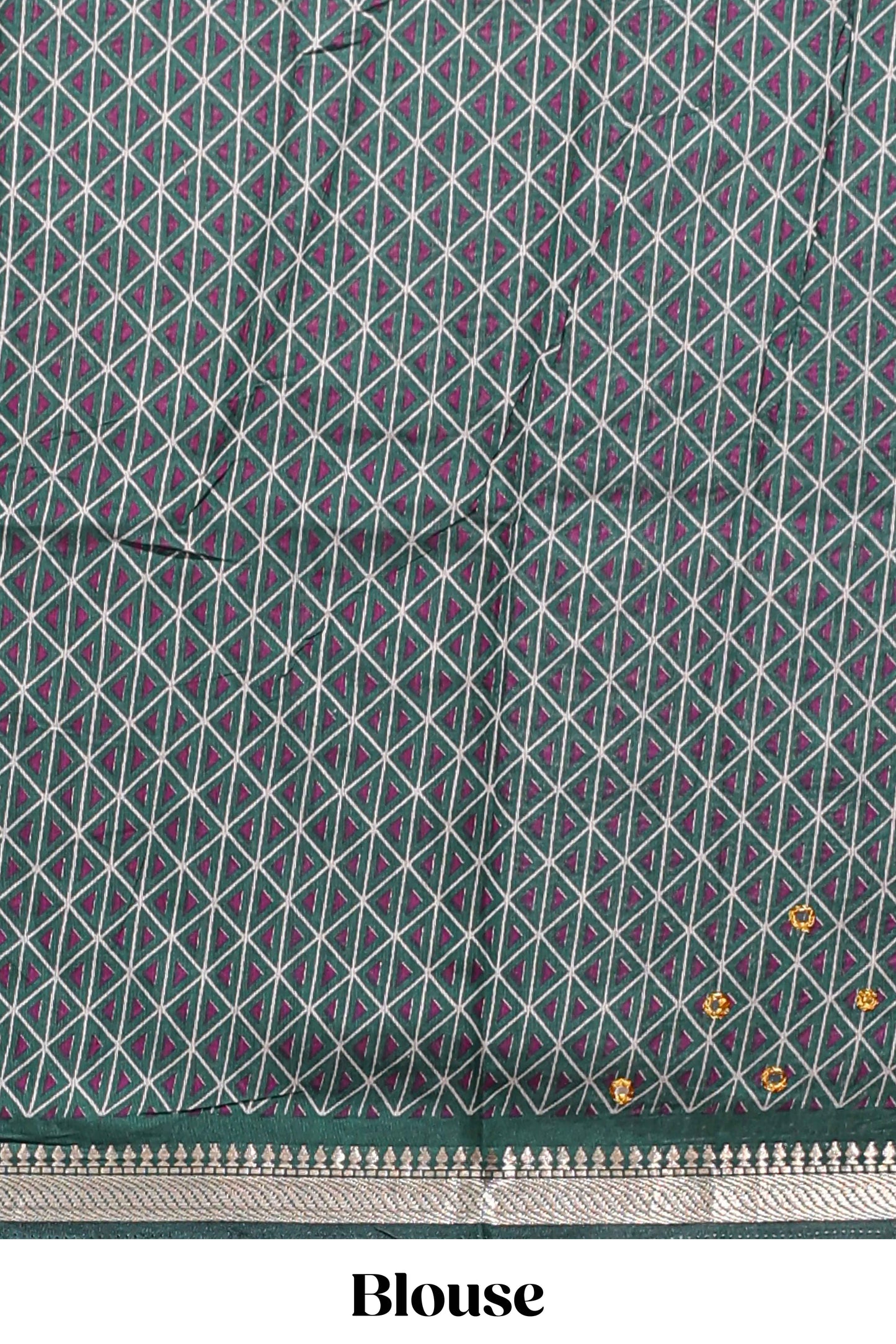 Purple embroidery mirror work viscose georgette saree with contrast chevron design zari border and printed pallu
