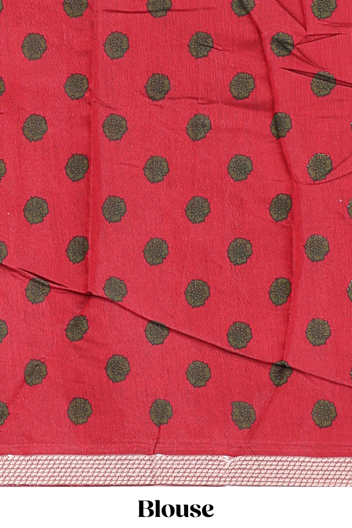 Olive Green viscose georgette saree Traditional Heritage Print with Ornate Printed Border and Detailed Printed Pallu with contrast Blouse