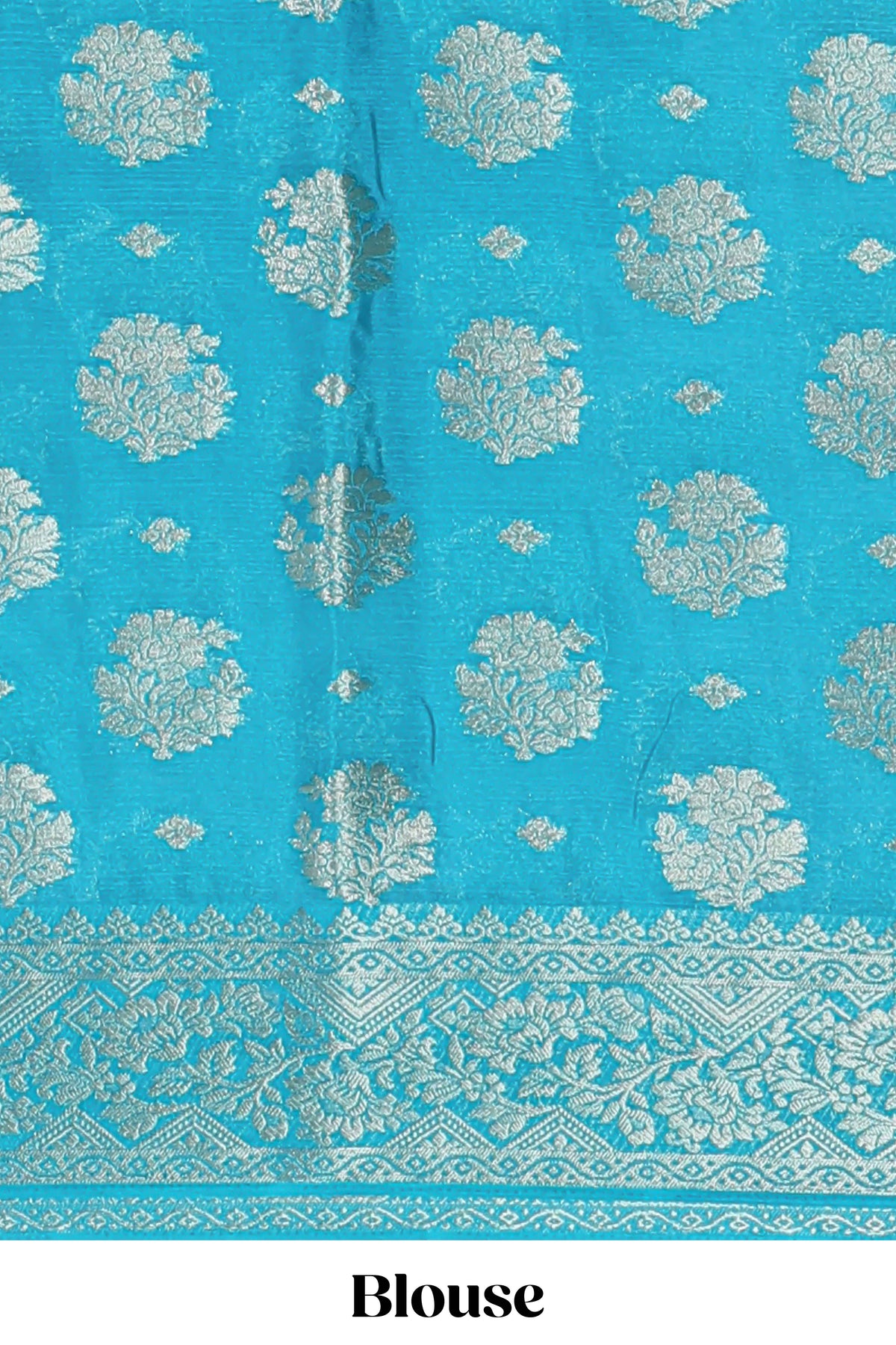 Yellow floral zari motifs viscose georgette saree with contrast zari border and blouse