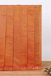 Orange zari motifs venkatagiri cotton saree with self zari border and matching blouse