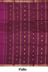 Purple zari motifs venkatagiri cotton saree with self zari border and matching blouse
