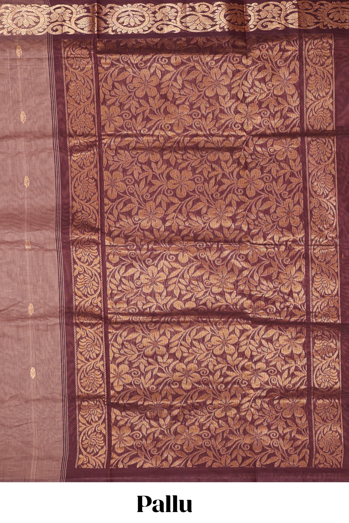 Peach zari motifs venkatagiri cotton saree with self zari border and matching blouse
