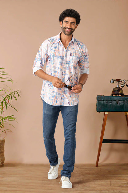 Abstract printed mens shirt