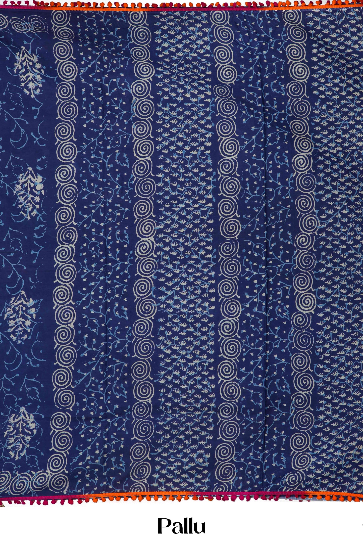 Ajrakh print cotton casual saree