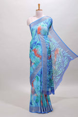Aqua blue georgette weave 