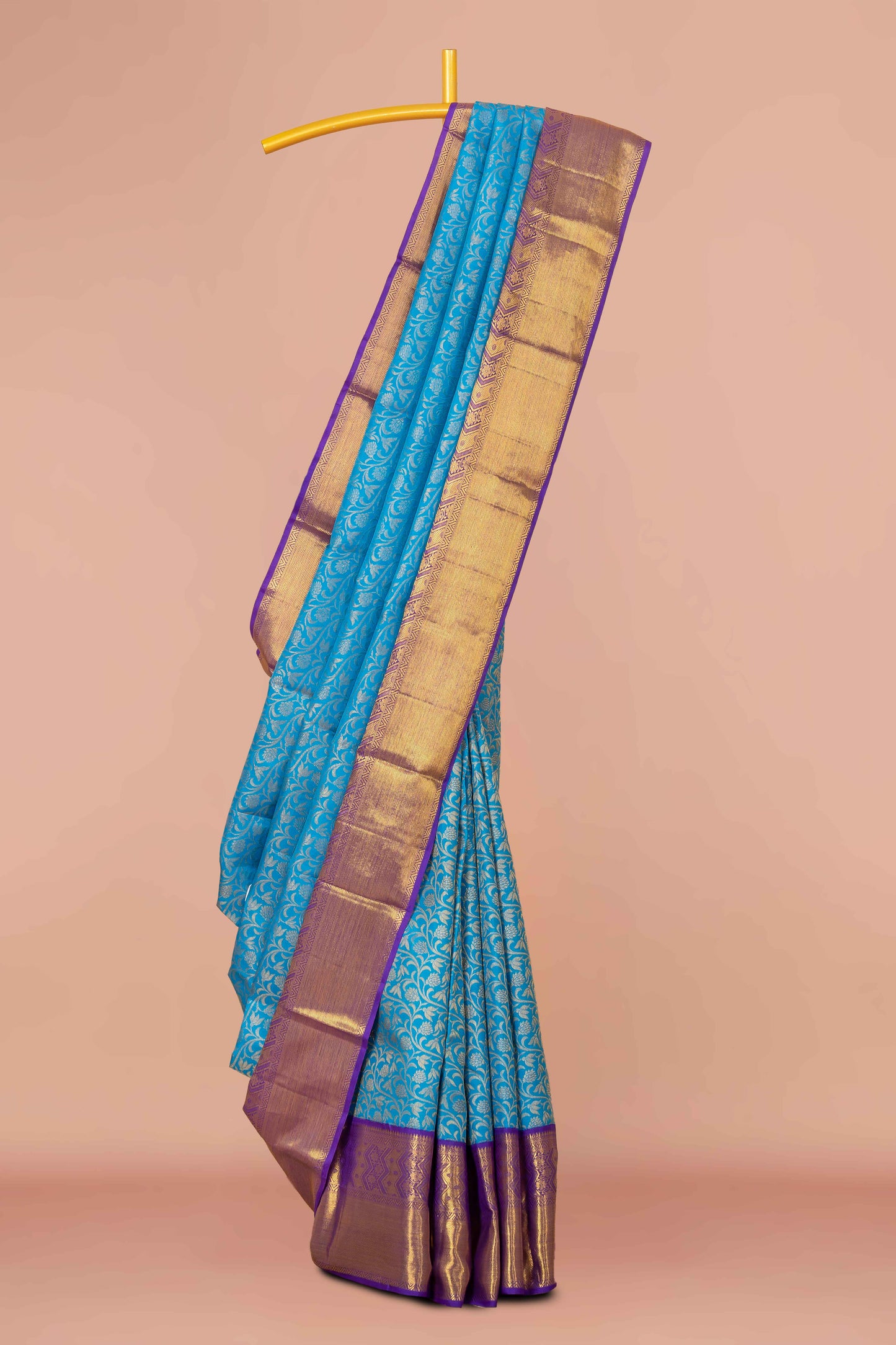 Aqua blue pattu saree