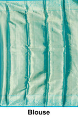 Aqua zari tissue silk saree