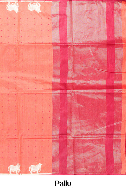  Art tussar weave with Contrast blouse pairing