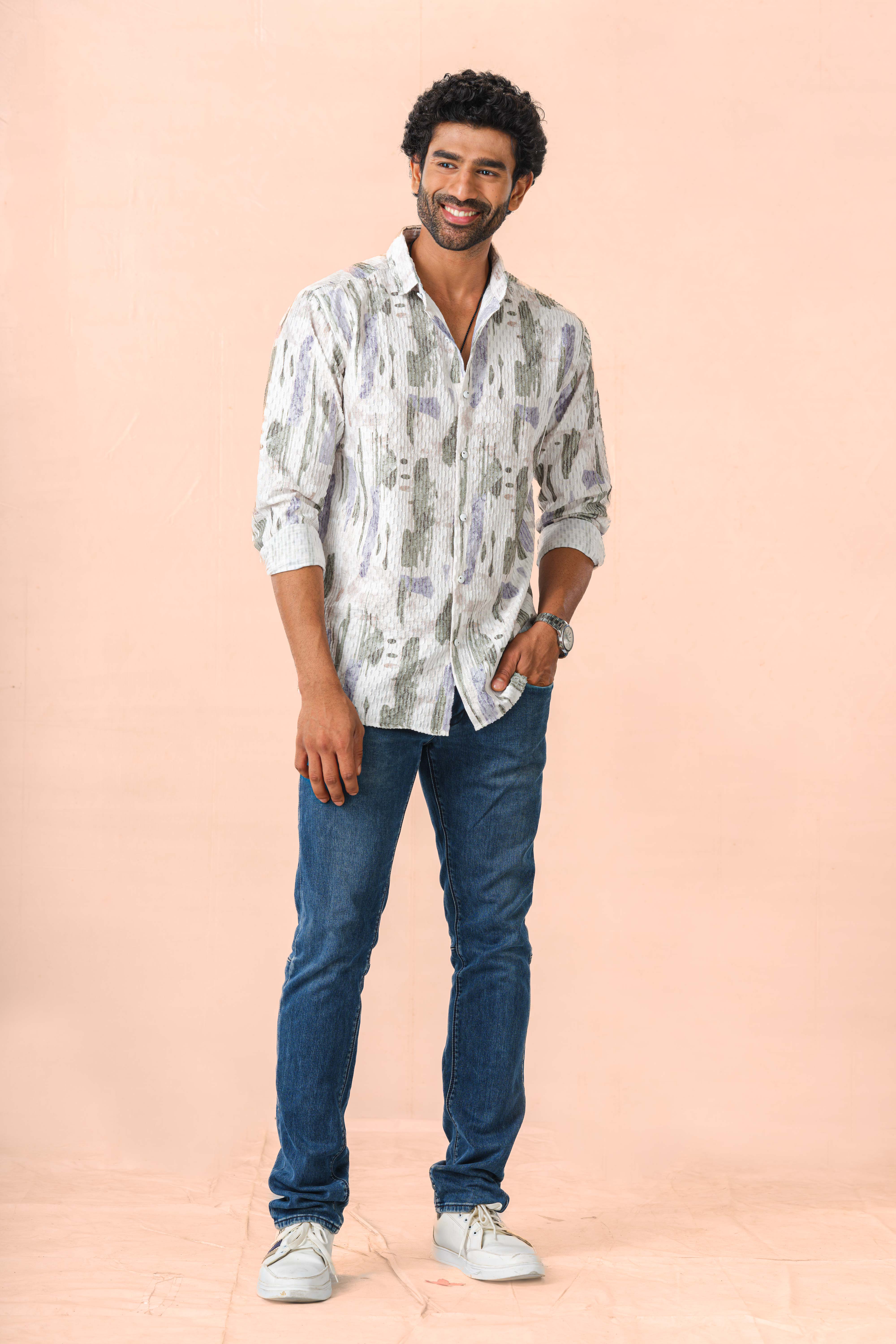 Artistic abstract print shirt