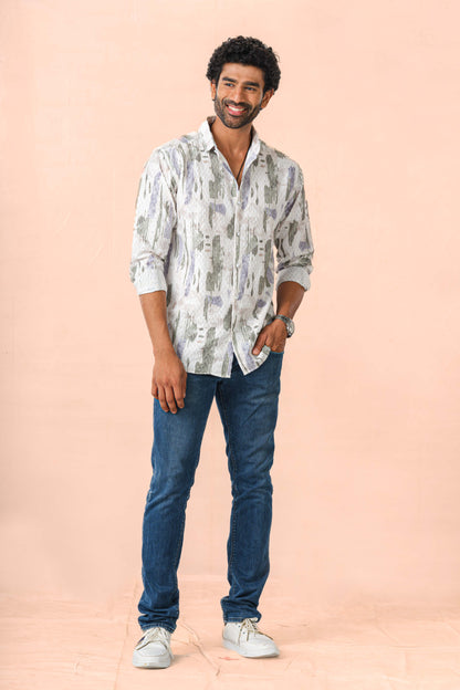 Artistic abstract print shirt