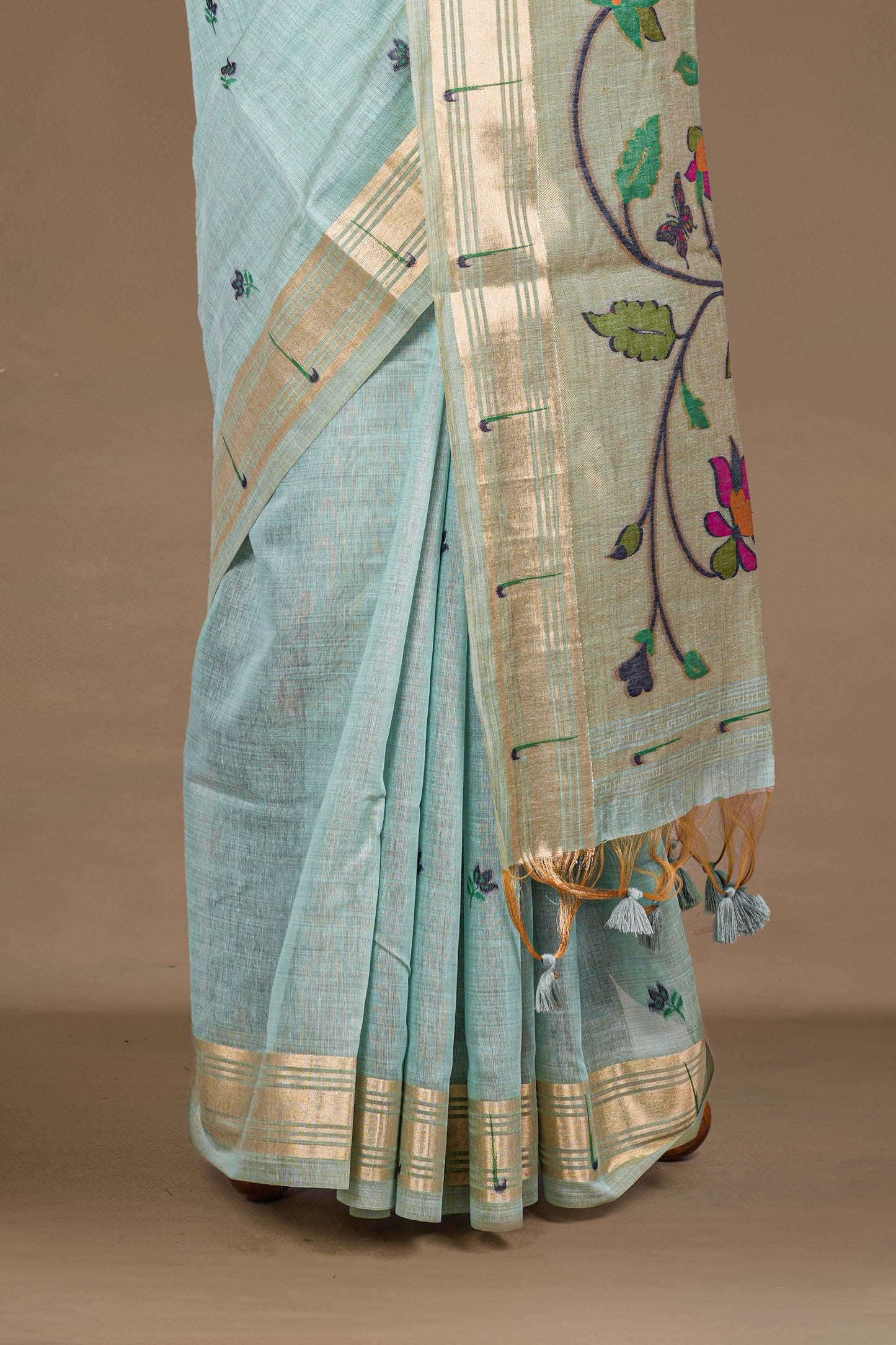 Baby blue festive cotton drape