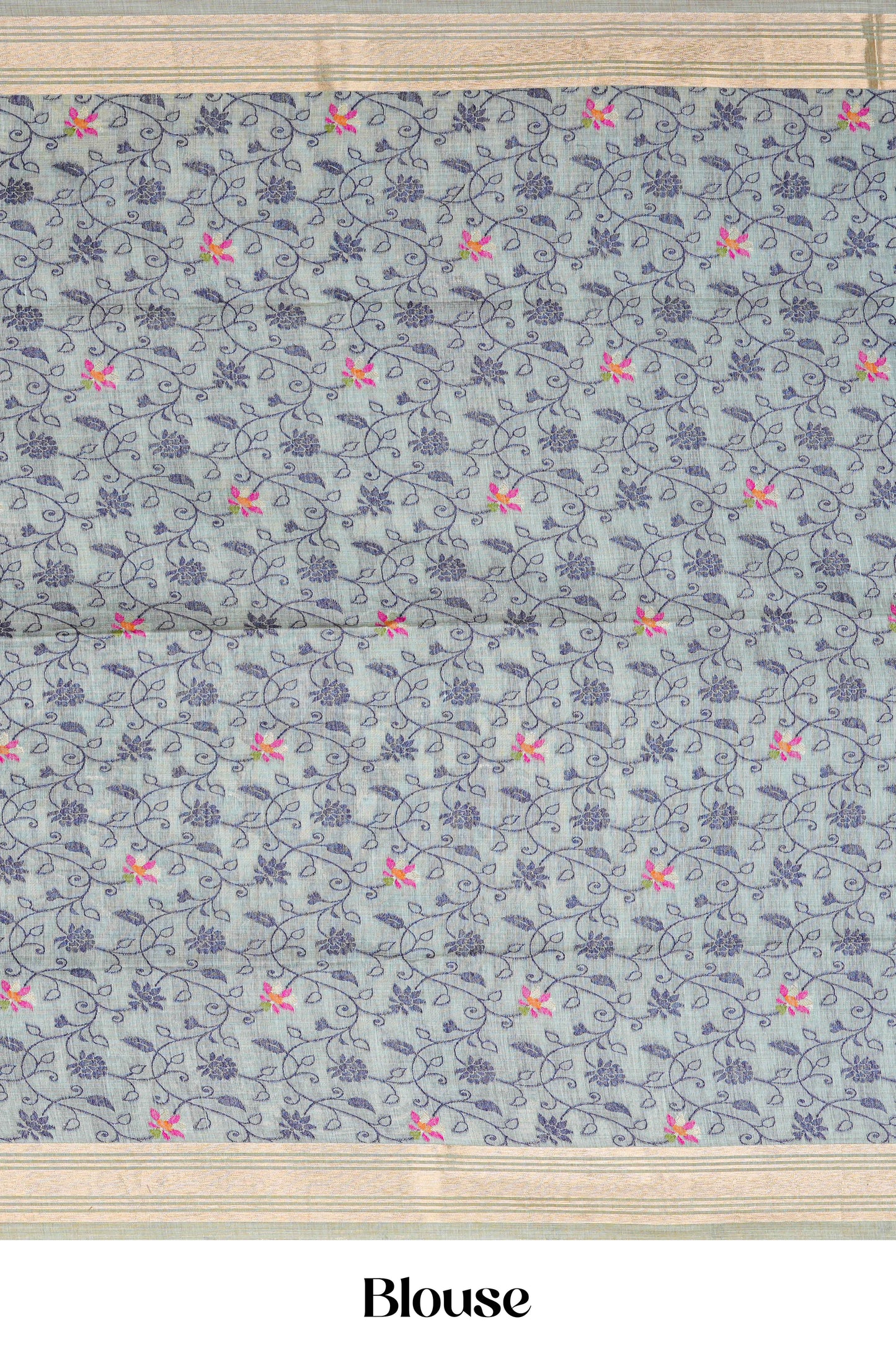 Baby blue festive cotton saree