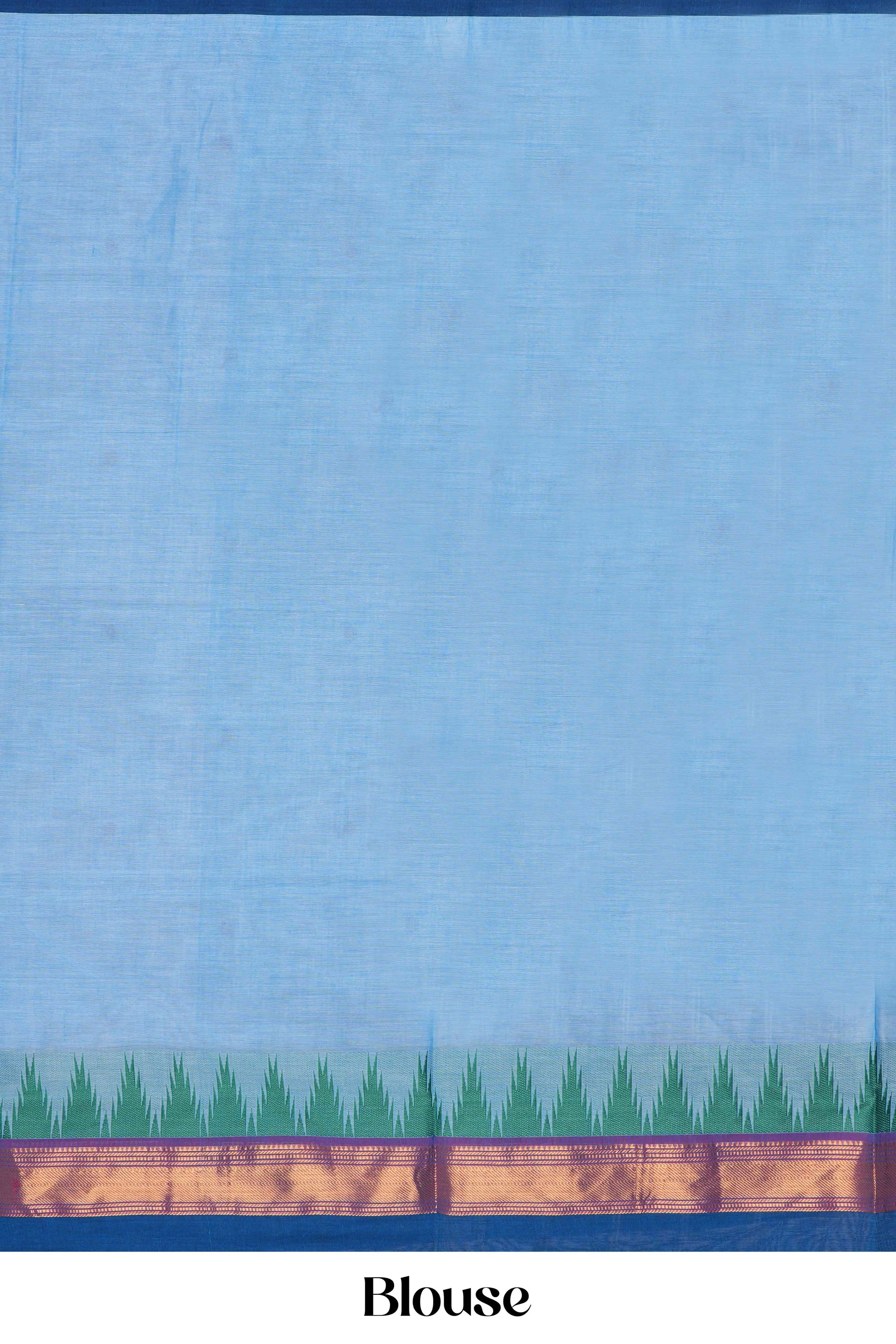 Baby blue thread butta cotton saree
