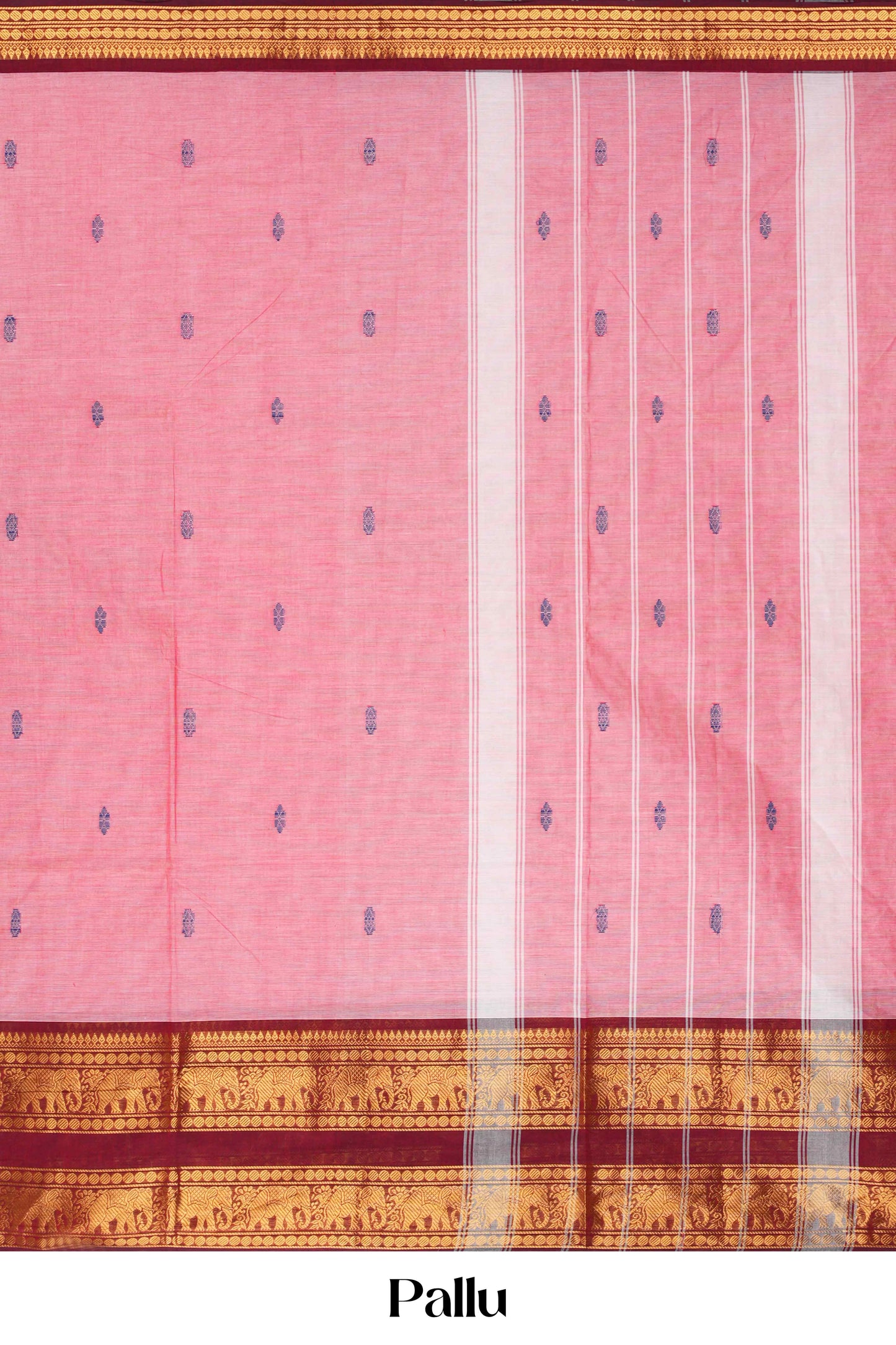 Baby pink contrast red border saree
