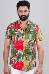 Beachwear printed mens shirt
