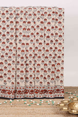 Beige cotton saree design