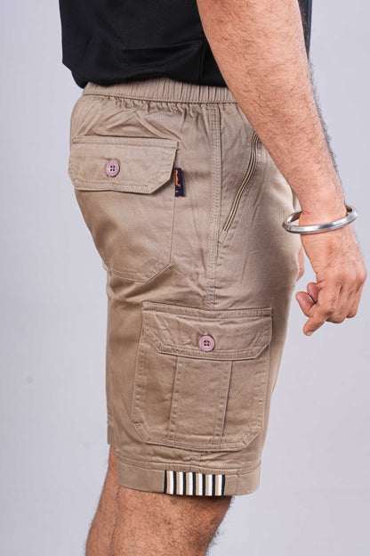 Beige rugged cargo shorts