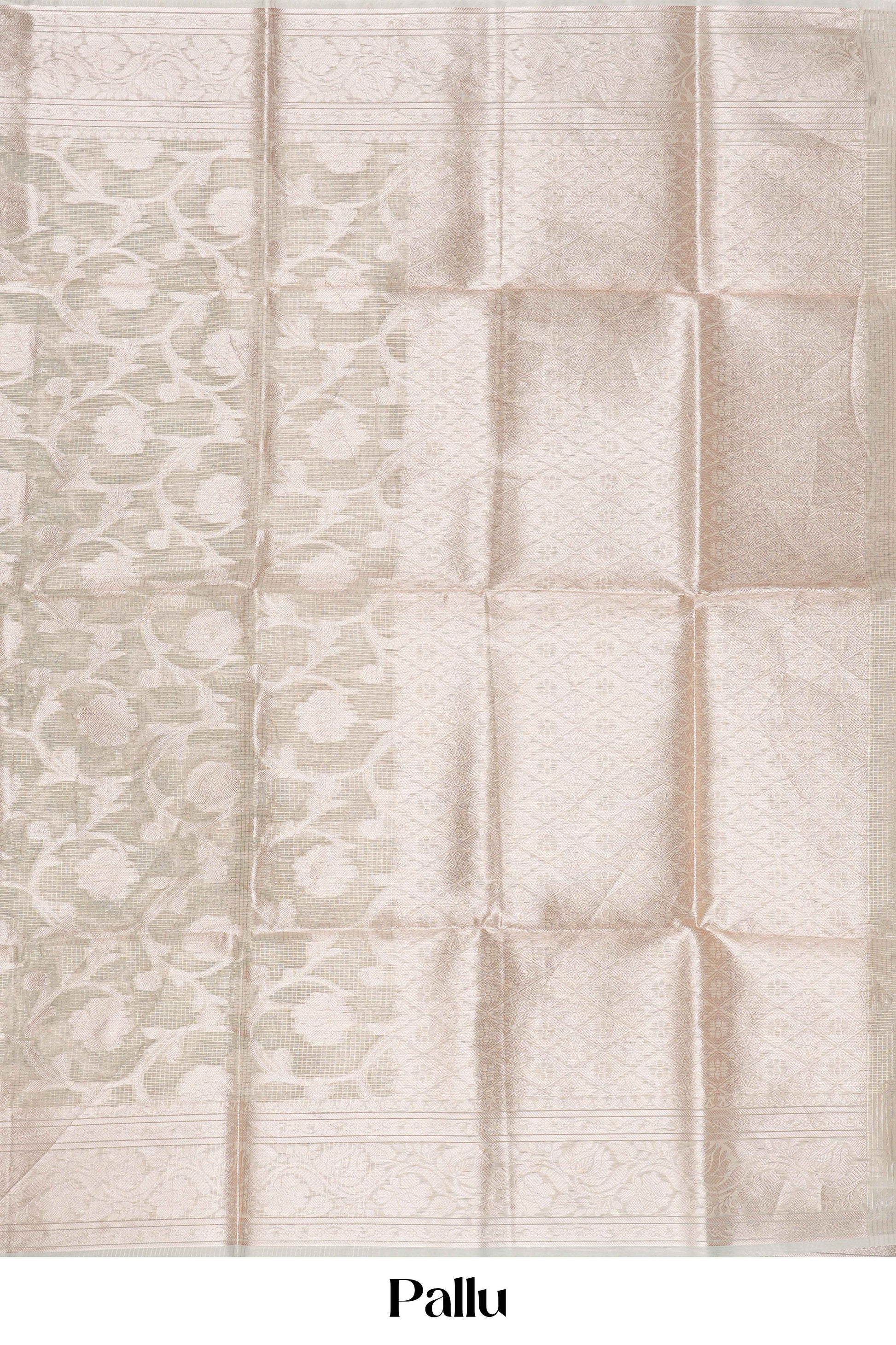 Beige saree with floral patterns