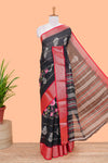 Black chiffon georgette striped saree
