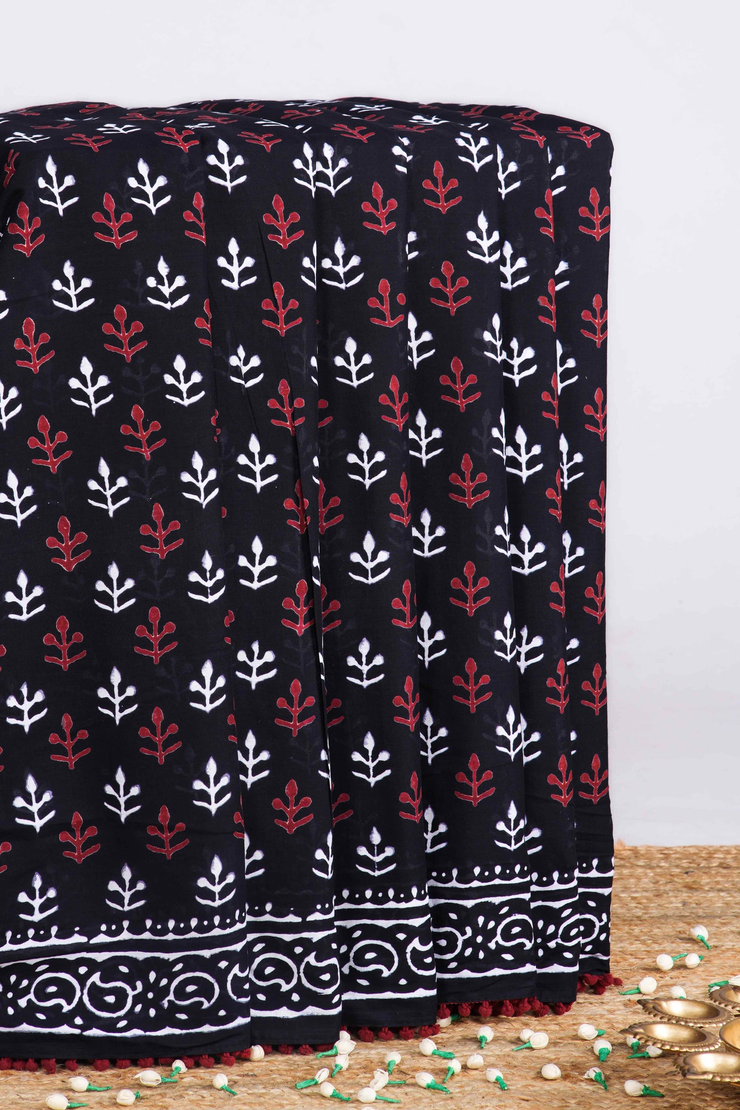 Black cotton saree style