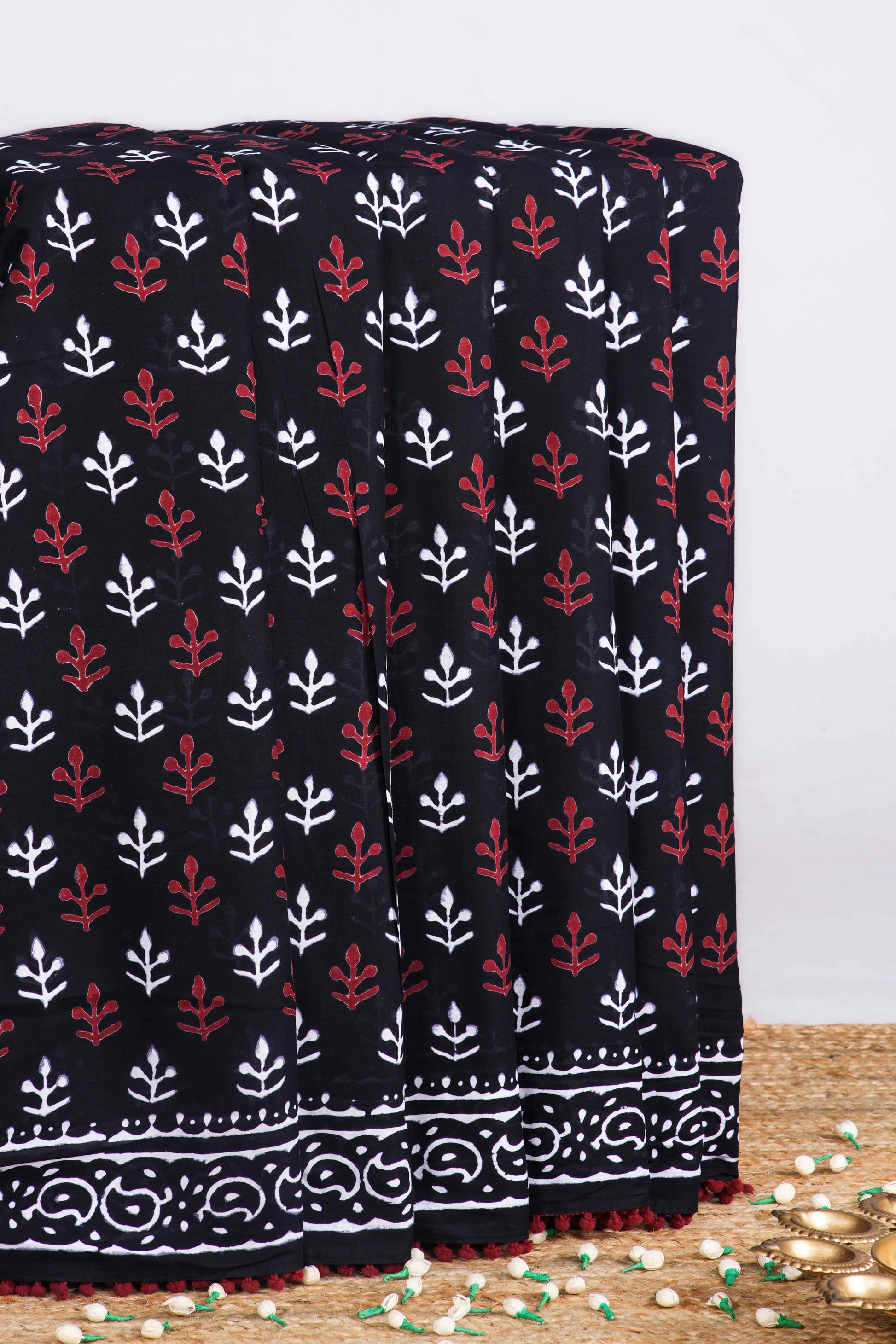 Black cotton saree style