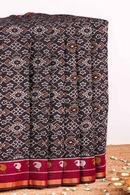 Black dola silk saree