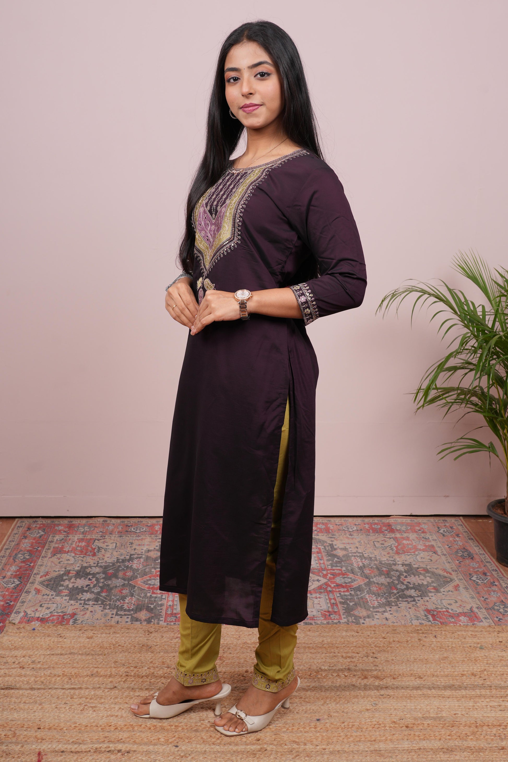 Black festive contrast dupatta suit