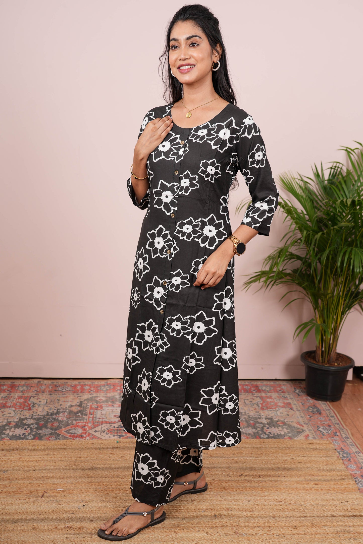 Black festive ethnic kurti