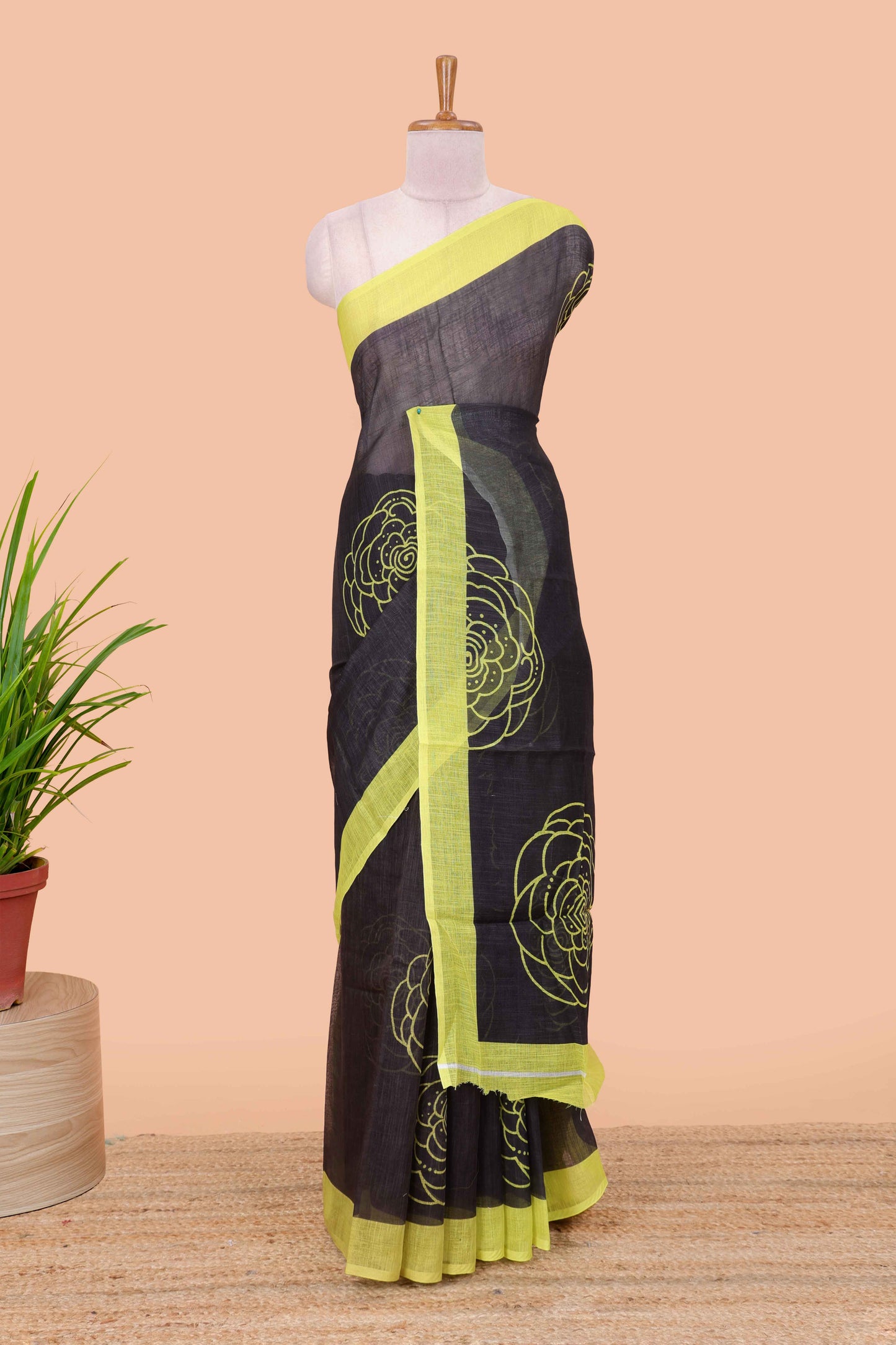 Black festive linen drape
