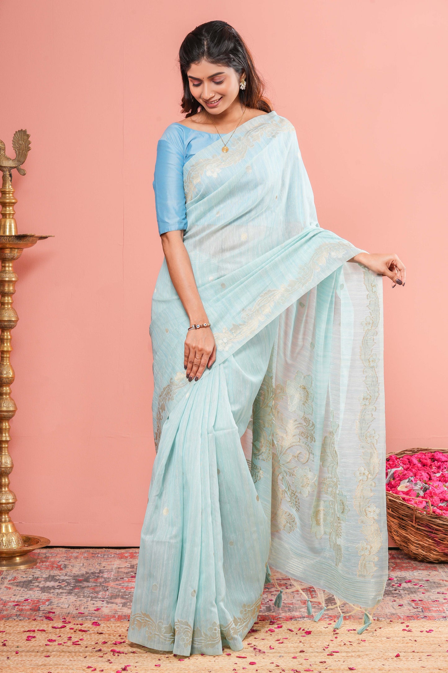 Black festive woven drape