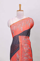 Black festive woven saree
