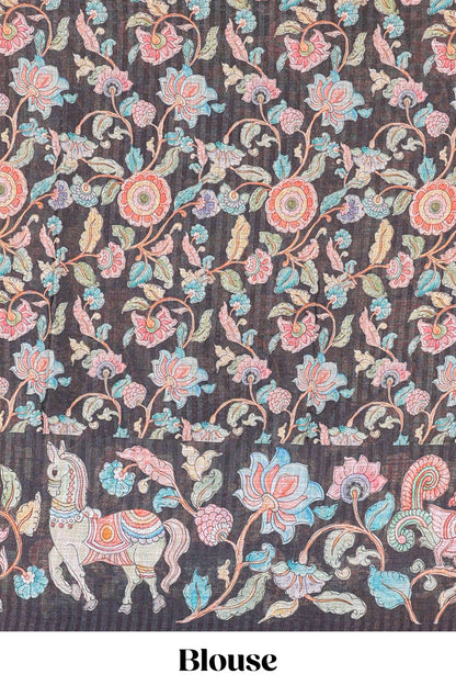 Black graceful printed saree