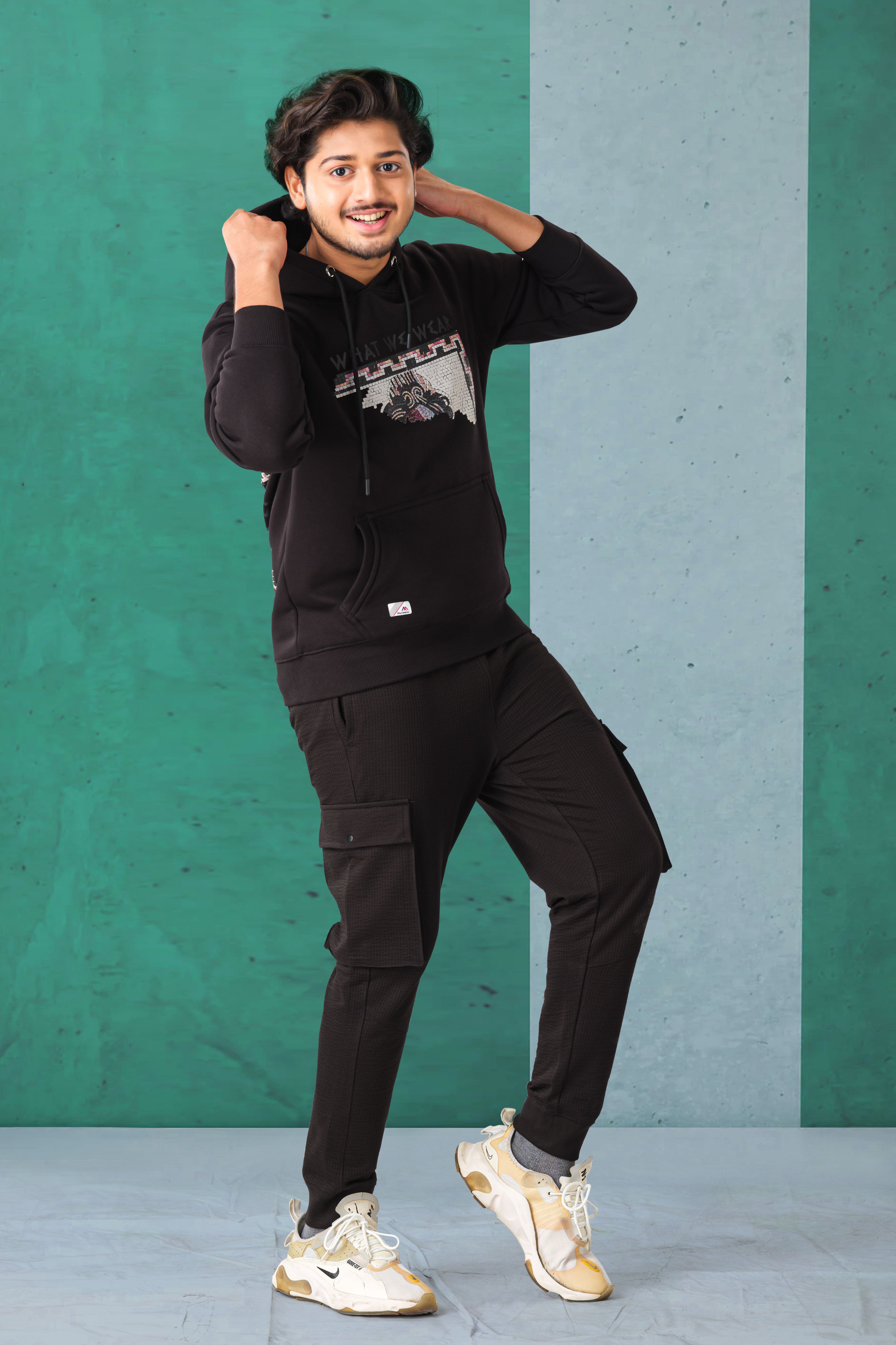 Black hooded tshirt
