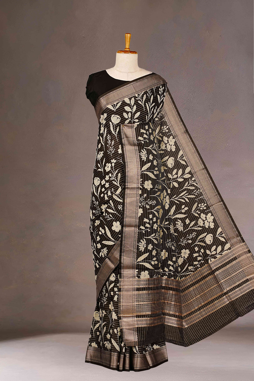 Black silk tussar texture