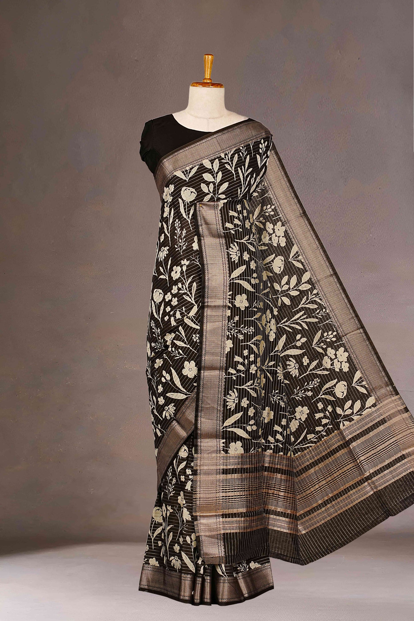 Black silk tussar texture
