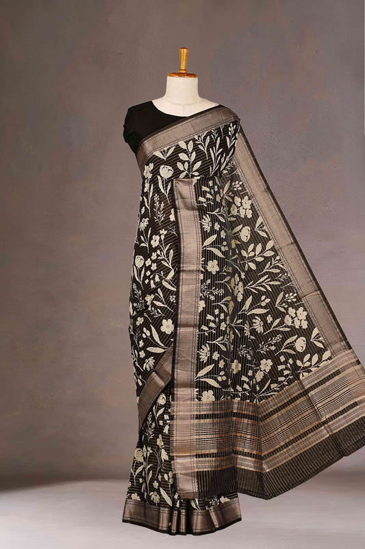 Black silk tussar texture