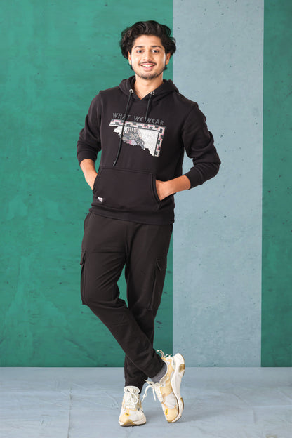 Black sporty streetwear tee