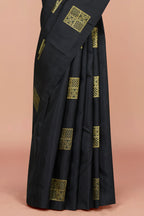 Black zari butta silk saree