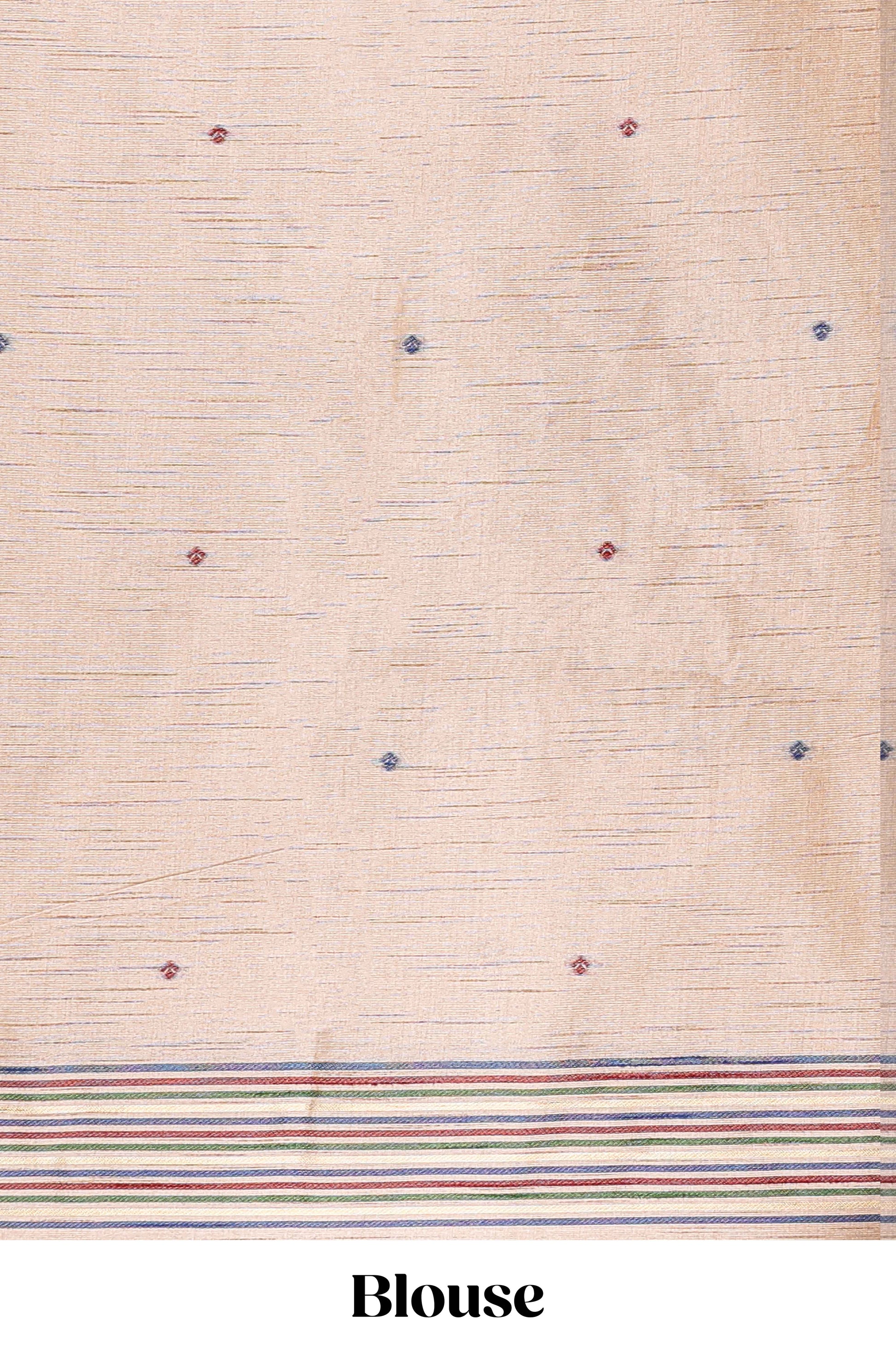 Blouse of Munga cotton festive wear saree 