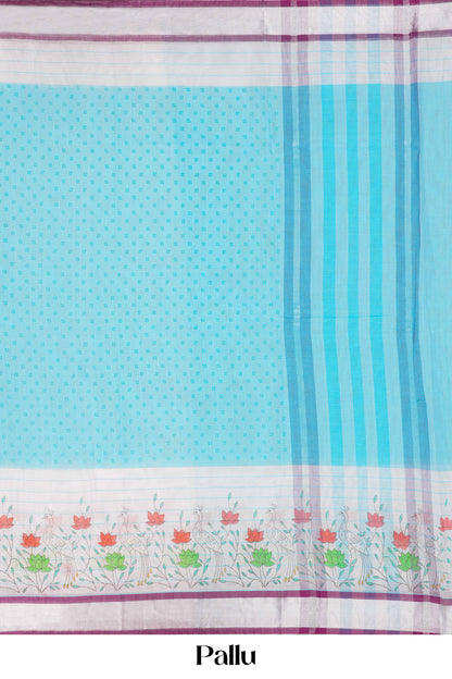 Blue Chirala cotton saree