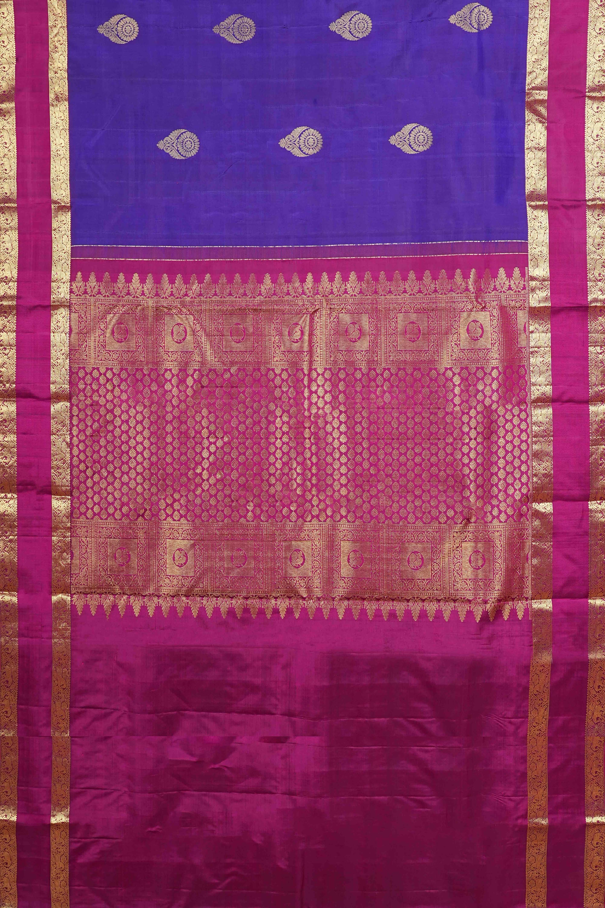 Blue Kanchipuram silk saree
