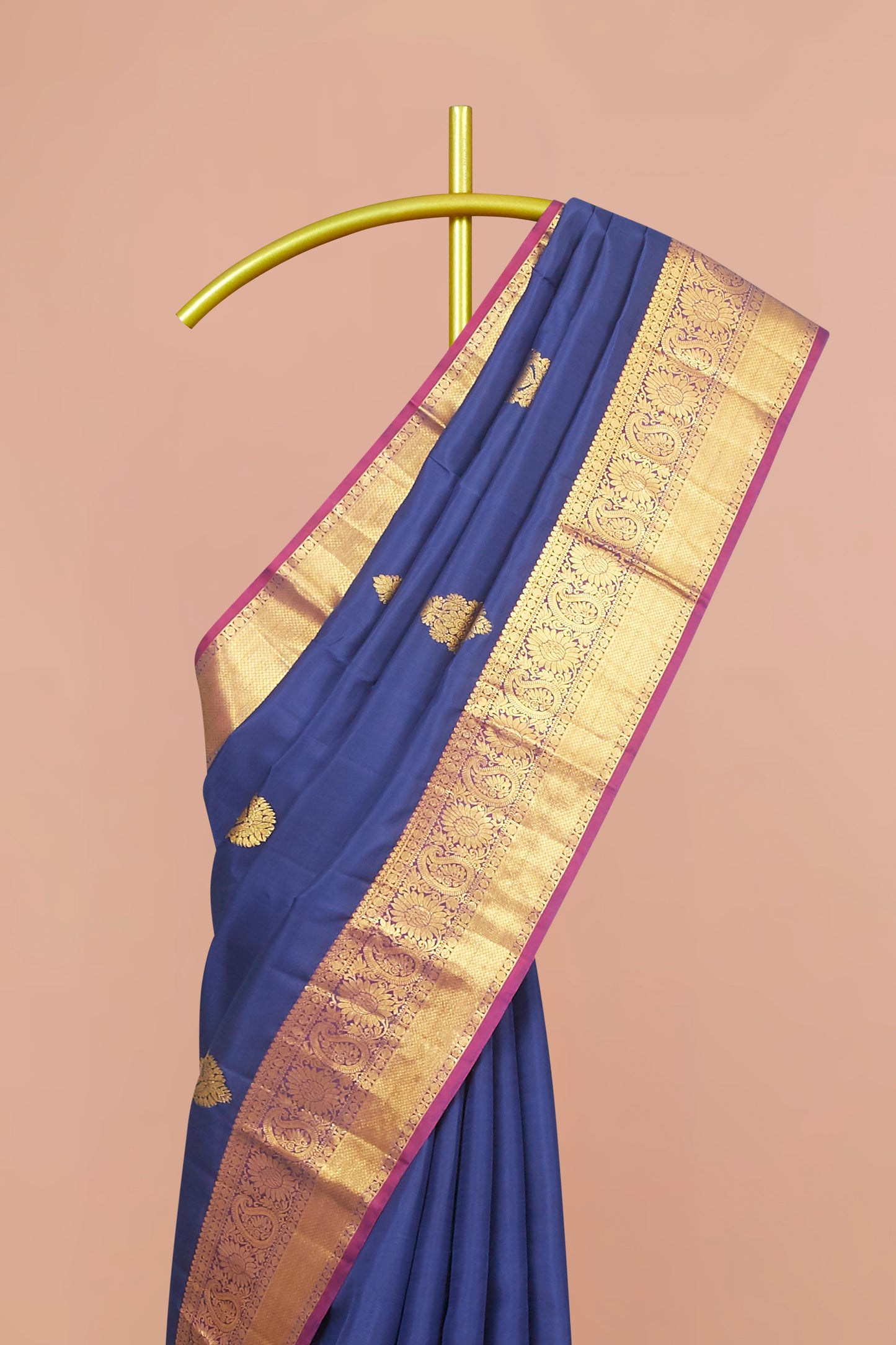 Blue Kanchipuram silks sare