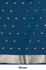 Blue art silk elegant weave saree