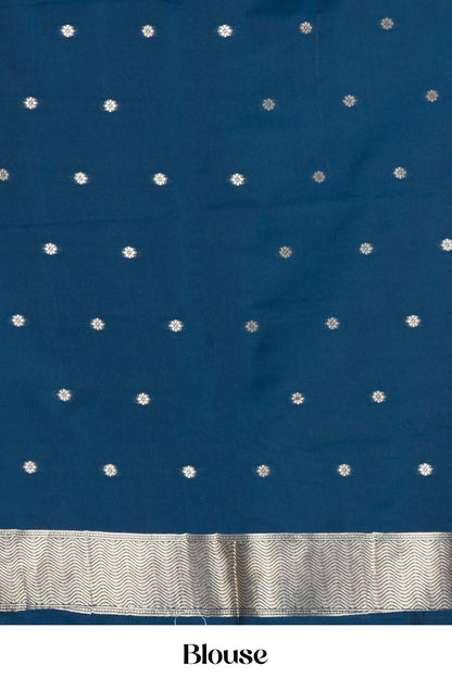 Blue art silk elegant weave saree