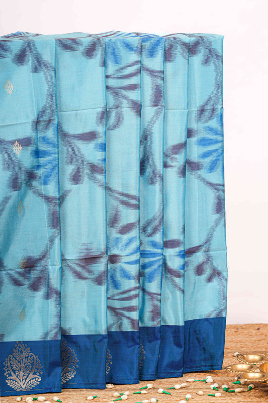 Blue art soft silk woven saree